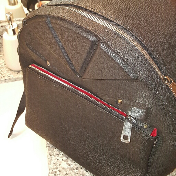 Fendi Bag Bugs Roman Leather Backpack